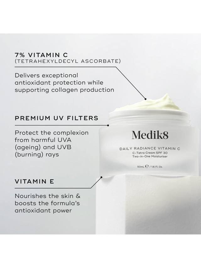 Medik8 Daily Radiance Vitamin C C-Tetra Cream SPF 30 Two-in-One Moisturiser, 50ml